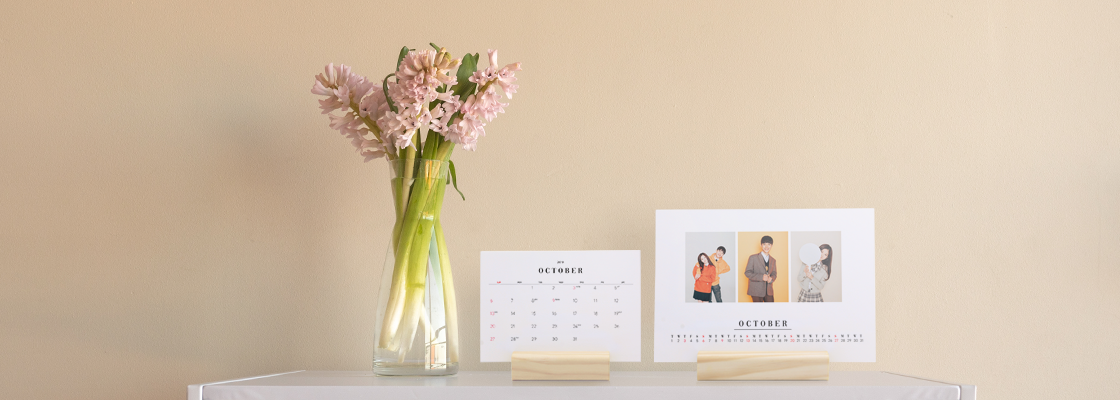 우드블럭 탁상 달력