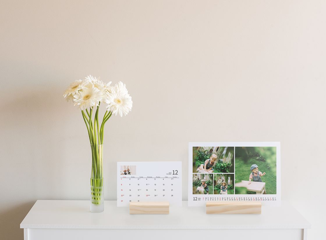 우드블럭 탁상 달력